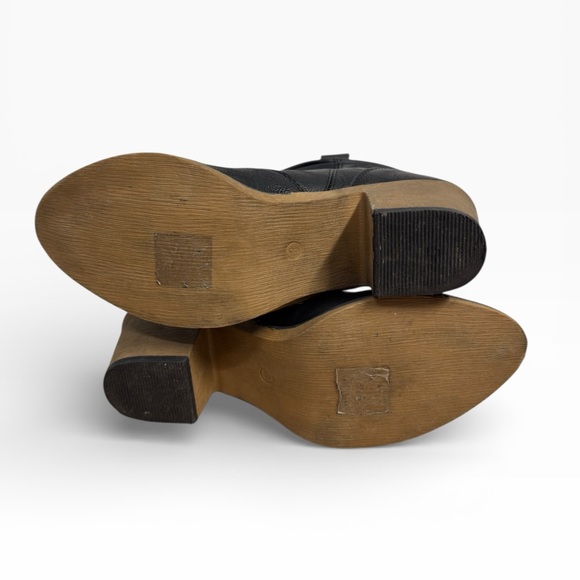 Charles Albert Black Western Cowboy Ankle Boots Vegan Leather Womens Size US 8 - Picture 6 of 8